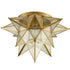 Tricase Brass Seeded Glass Moravian Star Flush Mount Ceiling Light, 18-Inch