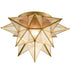 Tricase Brass Seeded Glass Moravian Star Flush Mount Ceiling Light, 18-Inch