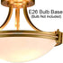 Brass Semi Flush Mount Ceiling Light 3-Light White Glass Shade