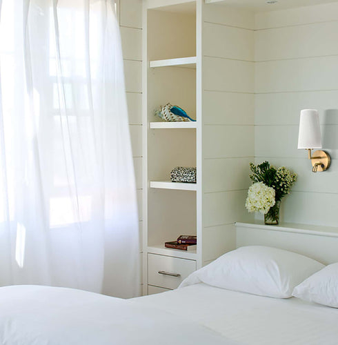 Brass Wall Sconce Set of 2 Fabric Wall Lamp with USB Port and Switch