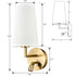 Brass Wall Sconce Set of 2 Fabric Wall Lamp with USB Port and Switch