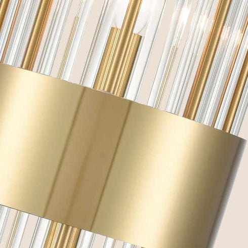 Brass Wall Sconces Lighting 2 Pack Elegant Glass Rod Wall Mount Lamp