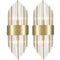 Brass Wall Sconces Lighting 2 Pack Elegant Glass Rod Wall Mount Lamp
