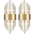 Brass Wall Sconces Lighting 2 Pack Elegant Glass Rod Wall Mount Lamp