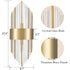 Brass Wall Sconces Lighting 2 Pack Elegant Glass Rod Wall Mount Lamp