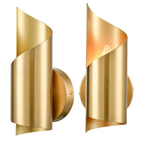 Brass Wall Sconces Sets of 2 Streamline Wall Light Lighting Fixture