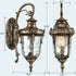 Bronze Outdoor Light Fixture Hammered Glass Wall Lantern Light