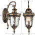 Bronze Outdoor Light Fixture Hammered Glass Wall Lantern Light