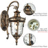 Bronze Outdoor Light Fixture Hammered Glass Wall Lantern Light