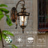 Bronze Outdoor Light Fixture Hammered Glass Wall Lantern Light