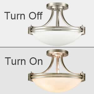 Brushed Nickel Ceiling Light Glass Ceiling Lighting Fixture