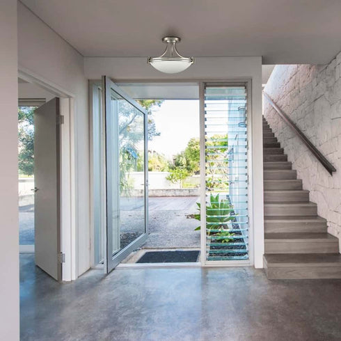 Brushed Nickel Ceiling Light Glass Ceiling Lighting Fixture