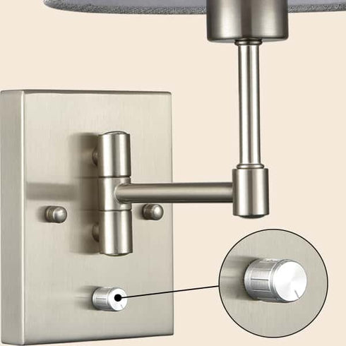Brushed Nickel Swing Arm Wall Sconces Set of Two Plug in Sconce