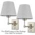 Brushed Nickel Swing Arm Wall Sconces Set of Two Plug in Sconce
