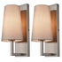 Brushed Nickel Wall Sconce with Grey Fabric Shade 2 Pack