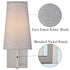 Brushed Nickel Wall Sconce with Grey Fabric Shade 2 Pack