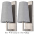 Brushed Nickel Wall Sconce with Grey Fabric Shade 2 Pack