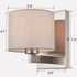 Brushed Nickel Wall Sconces Set of Two Modern Wall Lamp with Fabric Shade