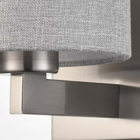 Brushed Nickel Wall Sconces Set of Two Modern Wall Lamp with Fabric Shade