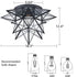 Moravian Star Flush Mount Ceiling Light, 18-In, Black, Transparent