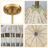 Gold Rattan Pendant Light Boho Hanging Light for Bedroom Living room