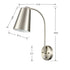 Modern Plug in Wall Sconce with Cord Set of 2 Brushed Nickel Wall Light