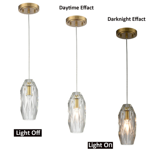 Crystal Pendant Light Fixture Cord Adjustable Modern Brass Pendant Lights Kitchen Island