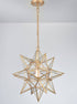 Modern Star Pendant Light Boho Gold Hanging Ceiling Light with Clear Glass