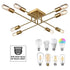 Modern 8-light Metal Gold Ceiling Light Fixture for Living Room