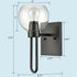 Clear Glass Wall Sconce Black Wall Lighting with Globe Shade