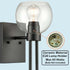 Clear Glass Wall Sconce Black Wall Lighting with Globe Shade