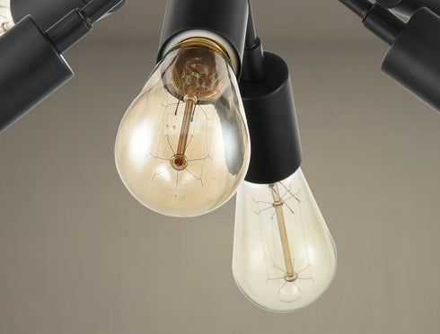 Modern Black Sputnik Ceiling Light 8-light Flush Mount Fixture