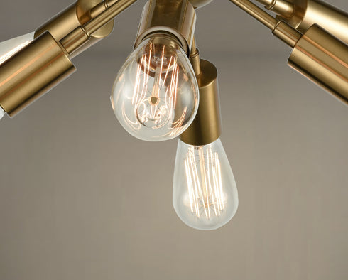 Modern 8-light Brass Sputnik Flush Mount Ceiling Light