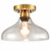 Contemporary Metal Glass Ceiling Light Brass 1-Light Pendant Light
