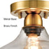 Contemporary Metal Glass Ceiling Light Brass 1-Light Pendant Light