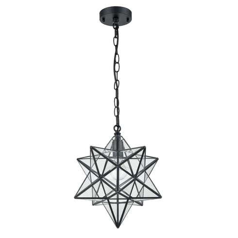 Cetona Contemporary Moravian Star Clear Glass Pendant Lights, 14” Diameter