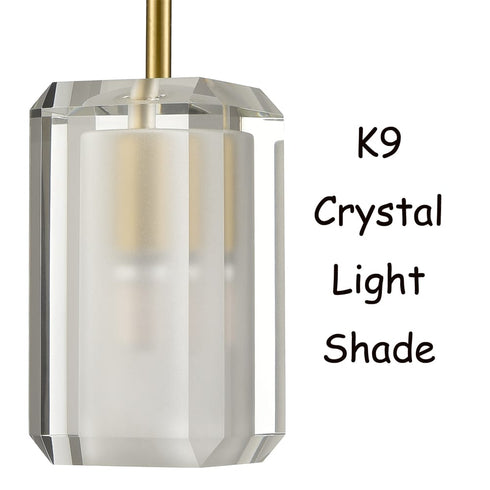 Crystal Pendant Light Fixture Adjustable Hanging Lamp