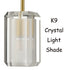 Crystal Pendant Light Fixture Adjustable Hanging Lamp
