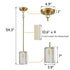 Crystal Pendant Light Fixture Adjustable Hanging Lamp