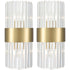 Crystal Wall Sconces Set of 2 Brass Gold Wall Light Fixture