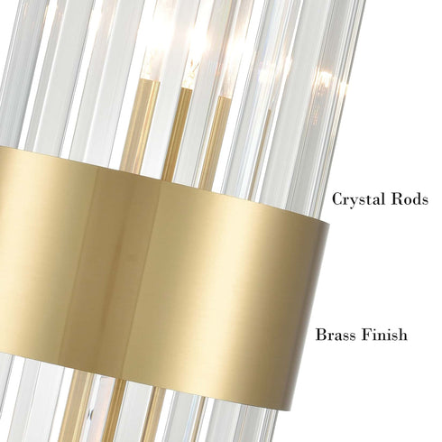 Crystal Wall Sconces Set of 2 Brass Gold Wall Light Fixture