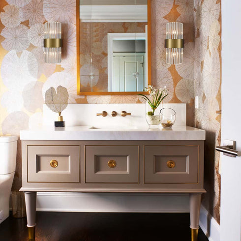 Crystal Wall Sconces Set of 2 Brass Gold Wall Light Fixture