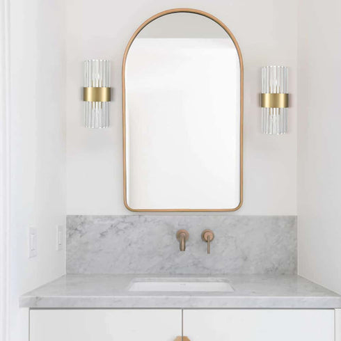 Crystal Wall Sconces Set of 2 Brass Gold Wall Light Fixture