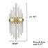 Modern Gold Wall Sconces Set of Two Wall Light with Crystal Frosted Glass