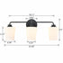 3-Light Black Bathroom Vanity Light Fixture with Milk Glass Shade