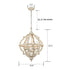 Distressed Off-white Wooden Chandelier Sphere 6 Light
