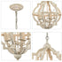 Distressed Off-white Wooden Chandelier Sphere 6 Light