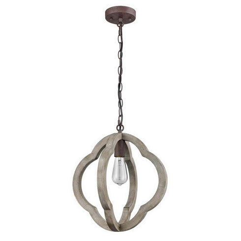 Umbria Distressed Weathered Wooden Globe Pendant Lighting