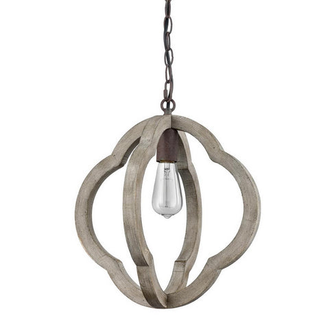 Umbria Distressed Weathered Wooden Globe Pendant Lighting