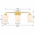 Modern Gold Bathroom Light Fixture 3-Light Milk Glass Vanity Light